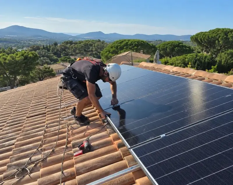 Installateur panneaux solaires Sauzon — pose photovoltaïque sur toiture