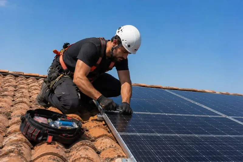 Maintenance et monitoring de panneaux solaires à Sauzon