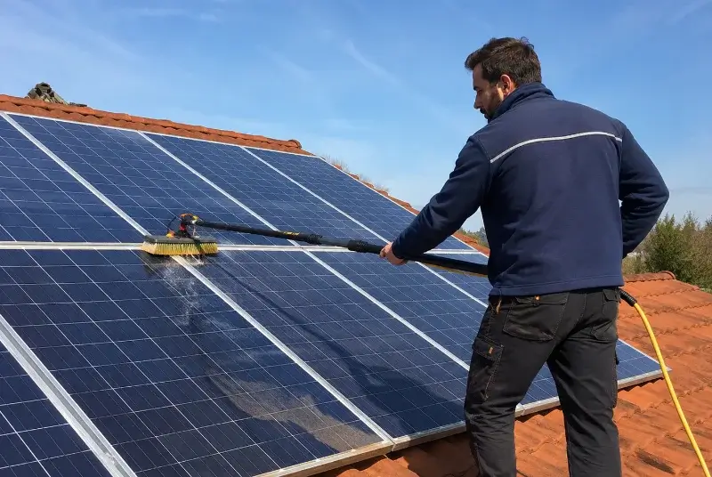 Nettoyage et entretien de panneaux solaires à Sauzon